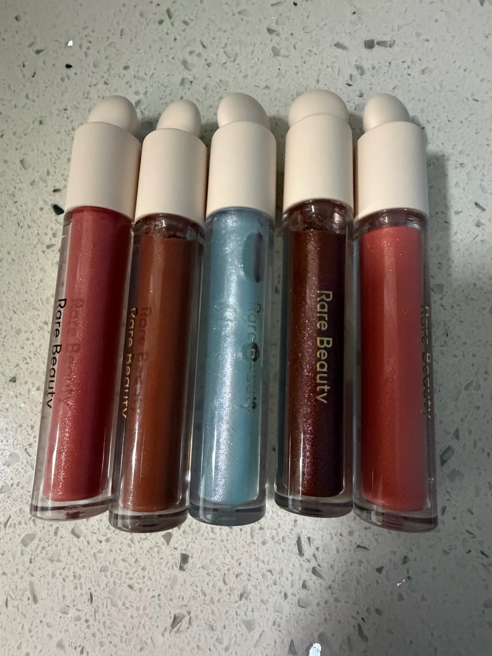 Rare Beauty Lip Gloss Set — Pink, Brown, Blue, Bronze, Coral